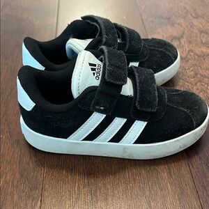 Adidas Boys Black and White Velcro Sneakers